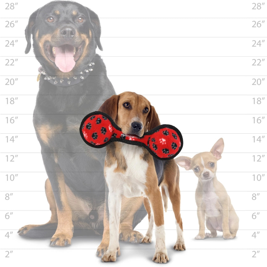 Tuffy Jr. 2 Ball Tug Toy - Red