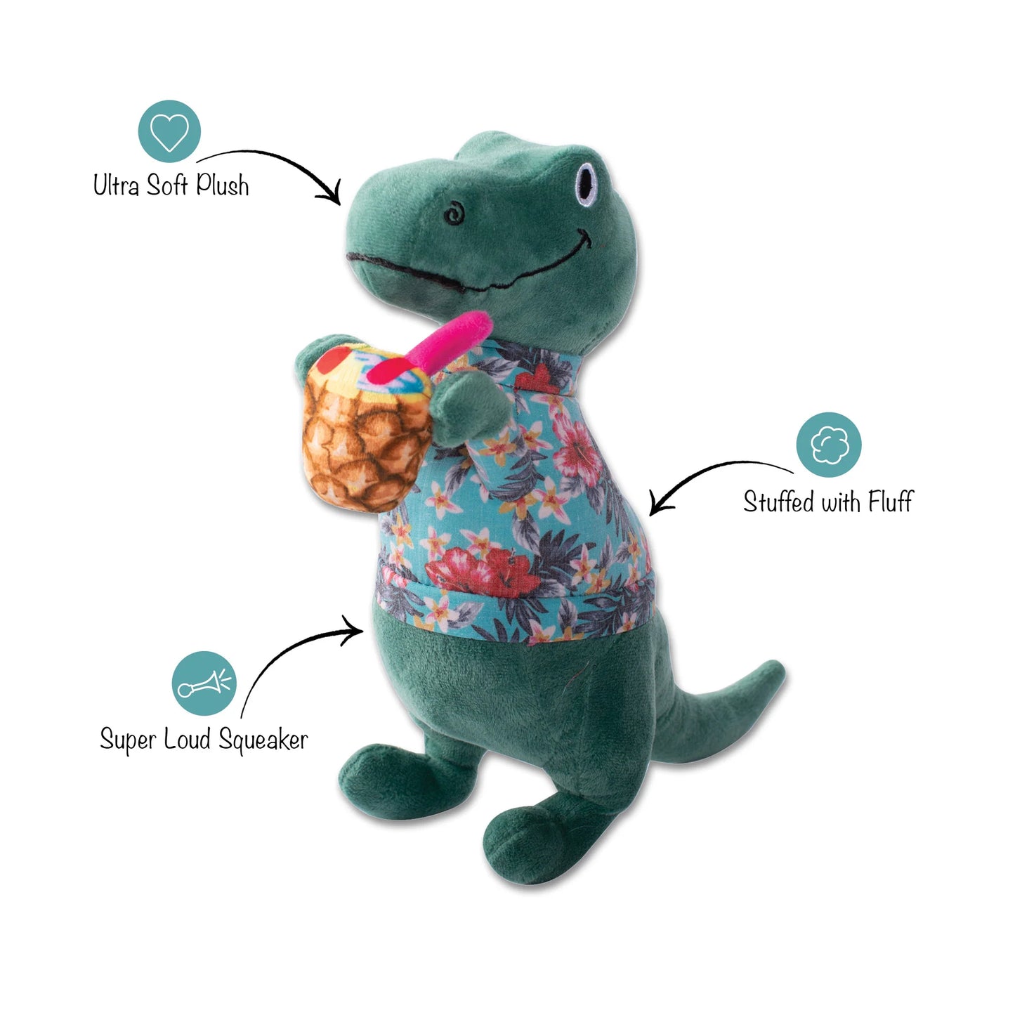 5 O'Clock Somewhere Dino Dog Toy