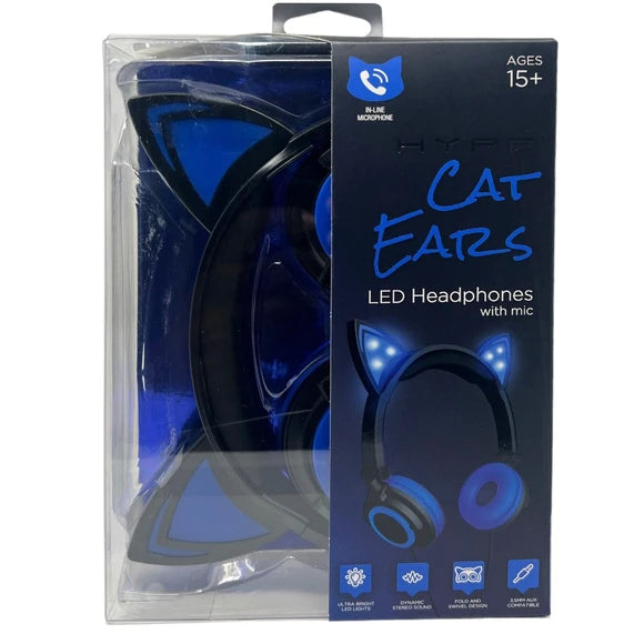 HYPE Cat Ear LED Headphones - Blue