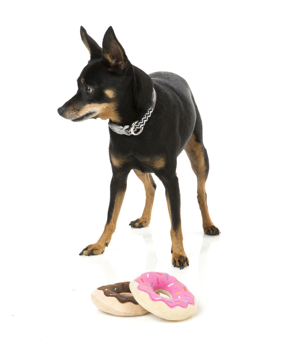 FuzzYard Dog Toy Donuts 2pk - Chocolate and Strawberry