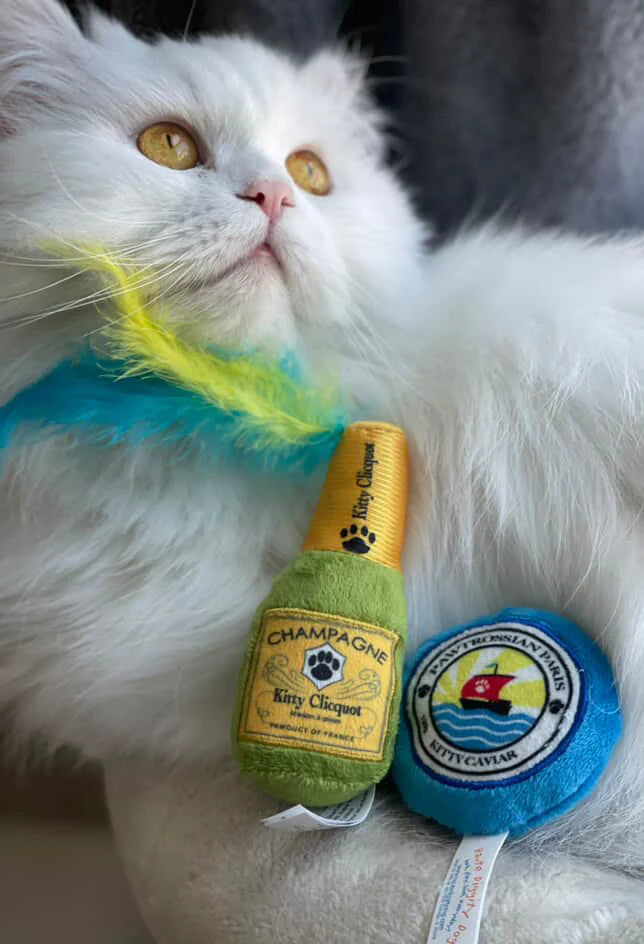 Kitty Clicquot (Bottle & Caviar) Catnip Toys