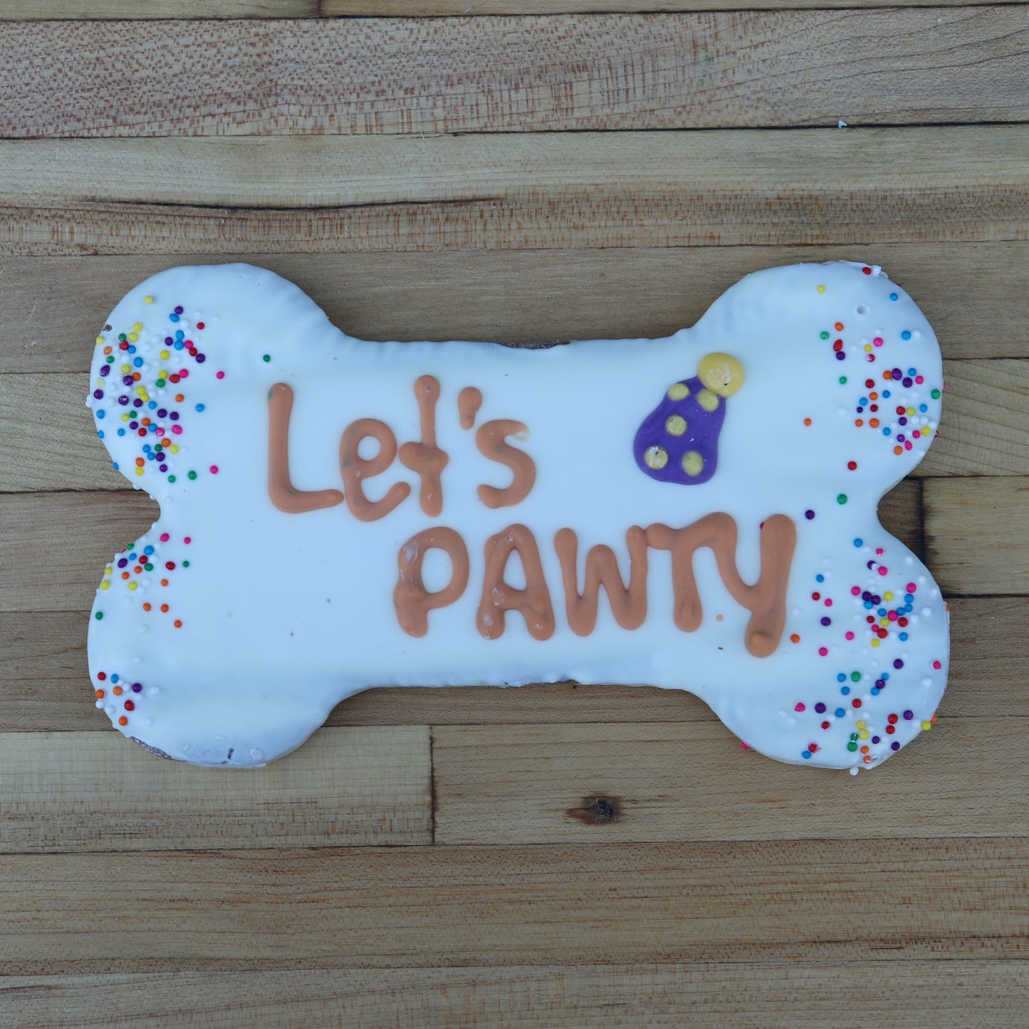 Frosted 6 Inch Bone - Let's Pawty!