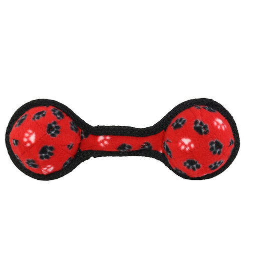 Tuffy Jr. 2 Ball Tug Toy - Red
