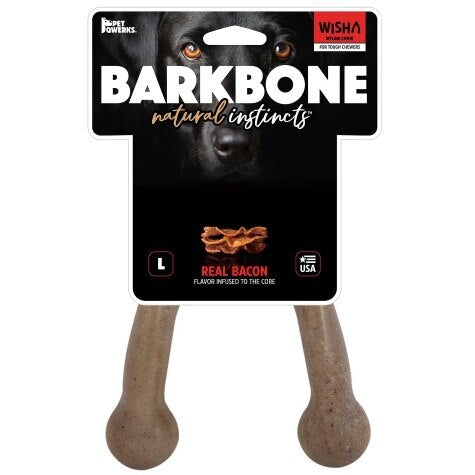 BarkBone Wishbone Chew Toy Bacon - Lg