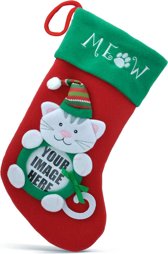 Stocking with Photo Frame - Cat