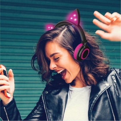 HYPE Cat Ear LED Headphones - Pink