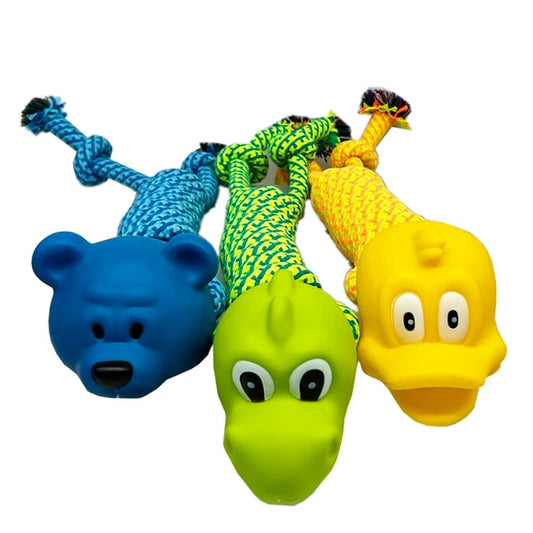 Animal Head Rope - Single Toy, Bear