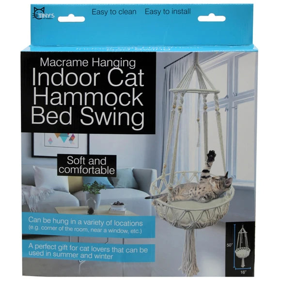 Macramé Hanging Cat Hammock
