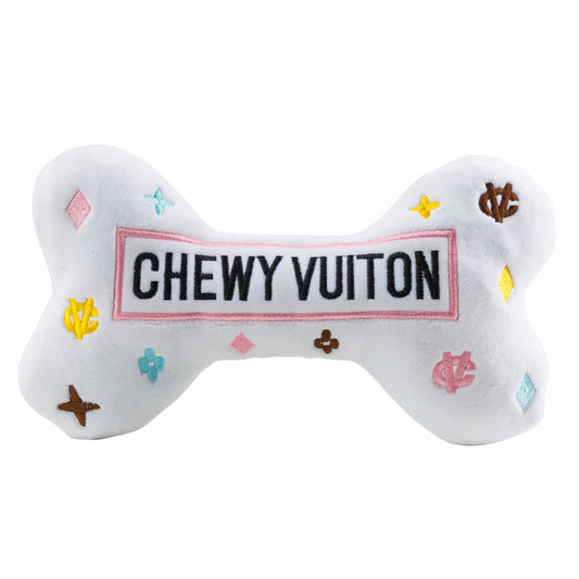 White Chewy Vuiton Bone Toy - Extra Large