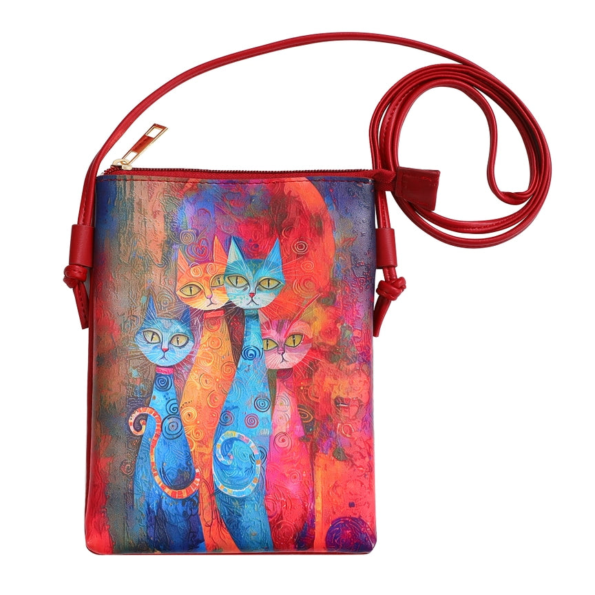 Color Print Cellphone Bag - Cats