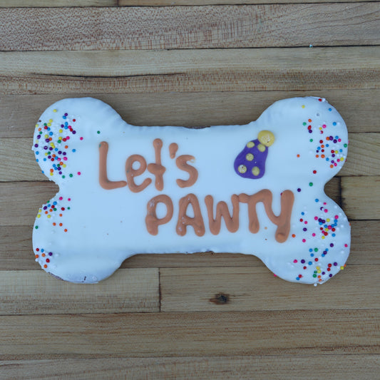 Frosted 6 Inch Bone - Let's Pawty!