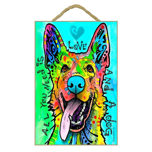 German Shepherd  Love Wood Plaque Sign