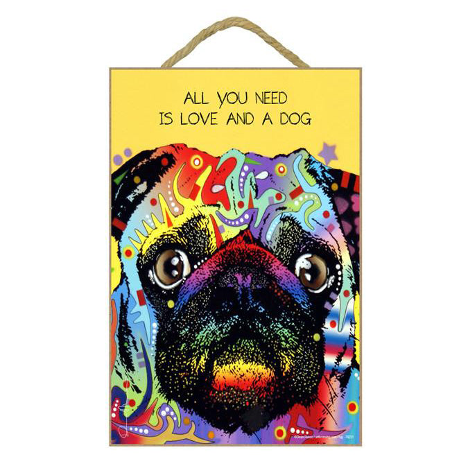 Pug Wood Plaque Sign