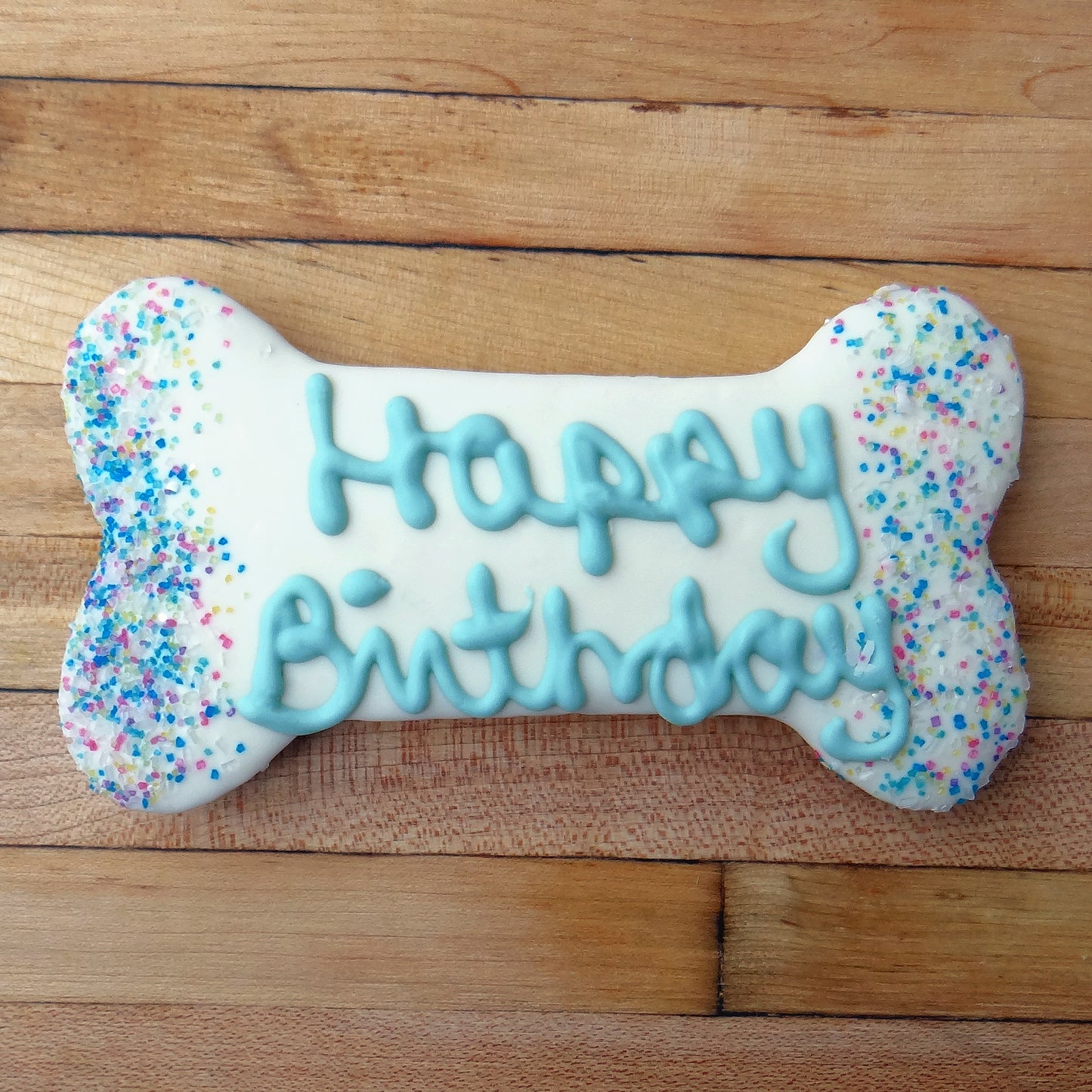 Frosted Happy Birthday Blue Dog Treat