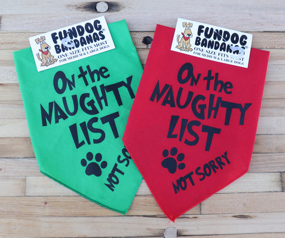 Christmas Bandana - On the Naughty List