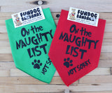 Christmas Bandana - On the Naughty List
