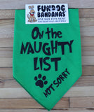 Christmas Bandana - On the Naughty List