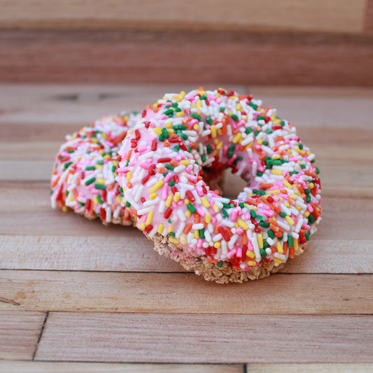 Pink Yogurt Sprinkle Granola Donut