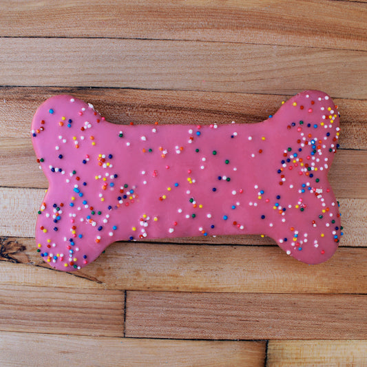 Frosted Pink Sprinkle Dog Treat