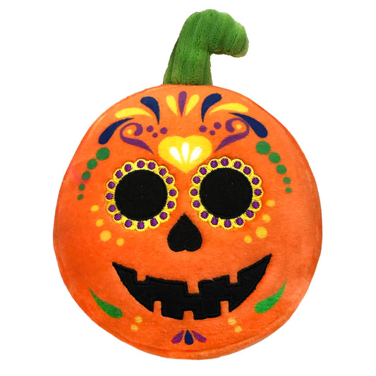 Sugar Skull Pumpkin Dog Toy