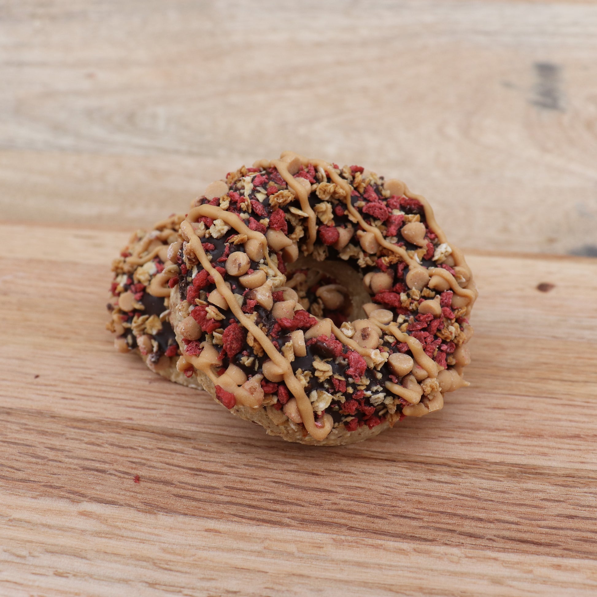Carob Peanut Butter and Bacon Crunch Granola Donut Hello Cats and Dogs