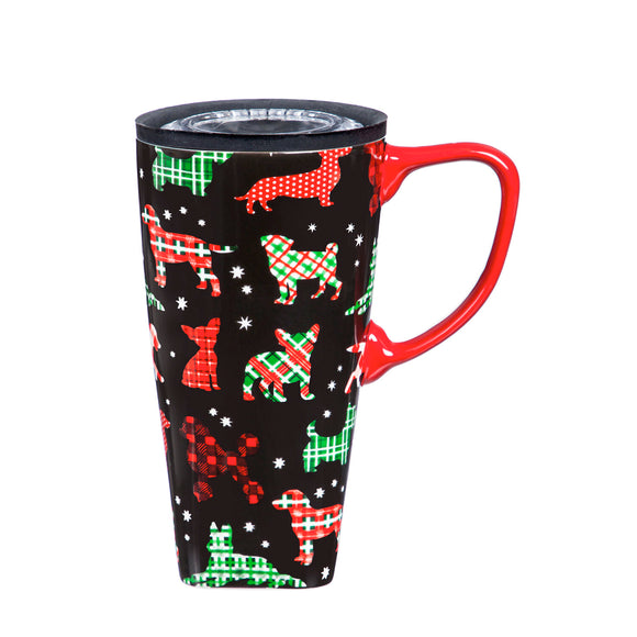 Travel Cup - Plaid Dogs